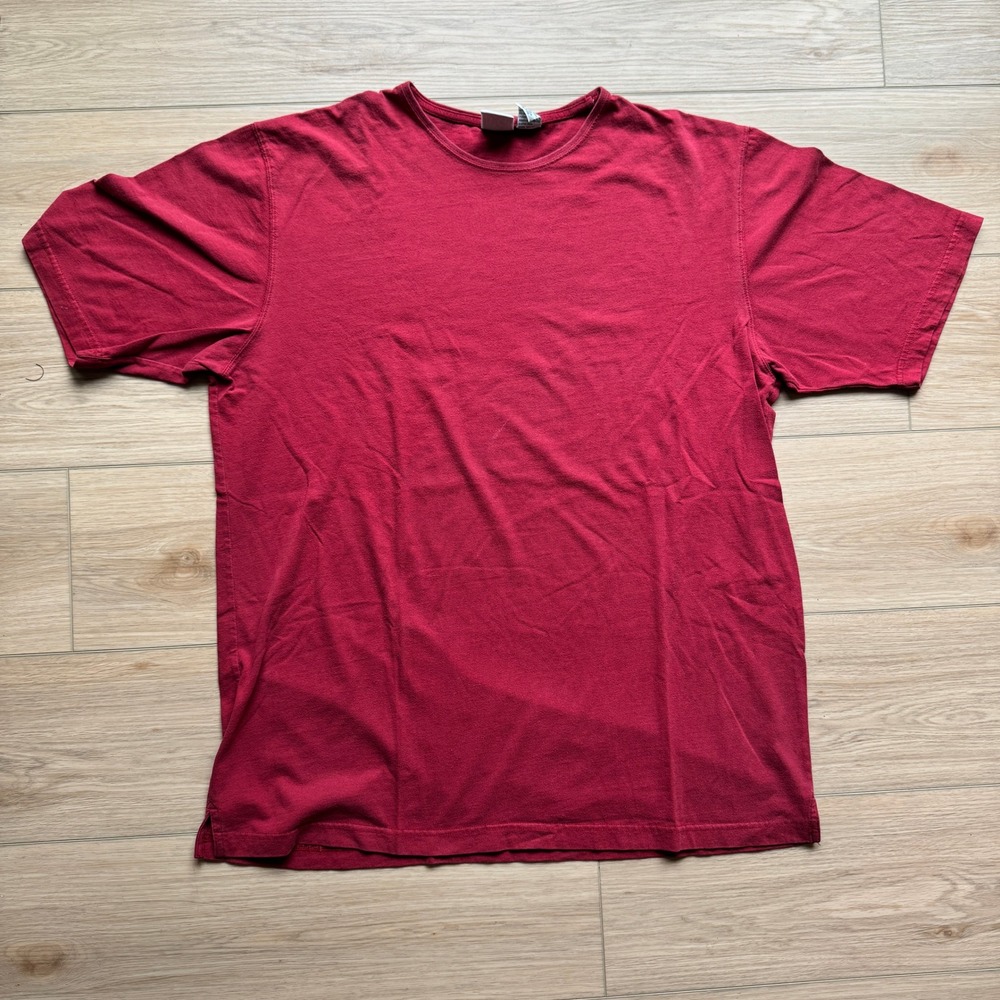 Field Gear Mens LT‎ Red Cotton Short Sleeve Crew Neck T-Shirt Tall Large